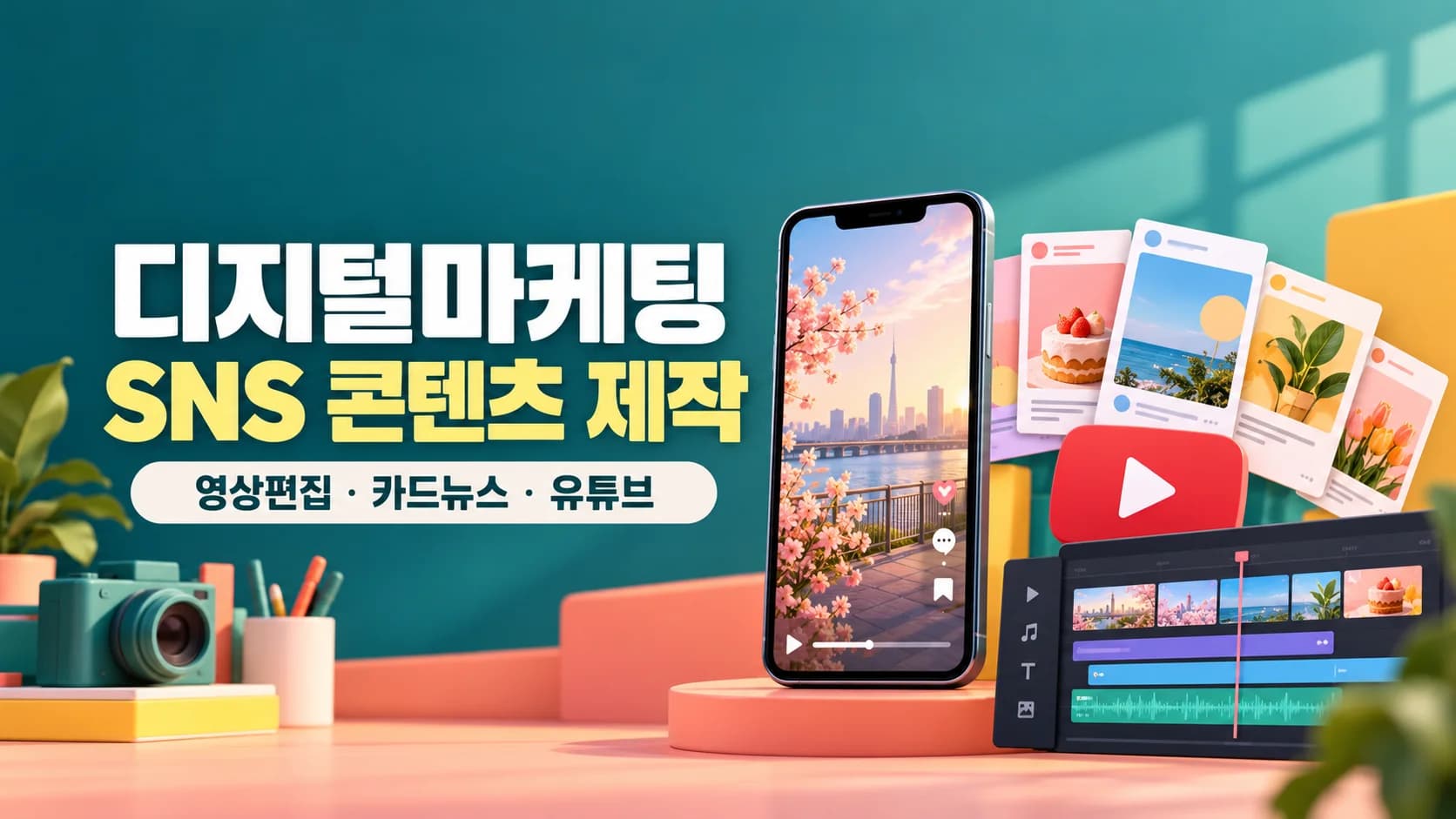 디지털마케팅을 위한 SNS콘텐츠 제작(유튜브, 인스타그램, 영상편집)