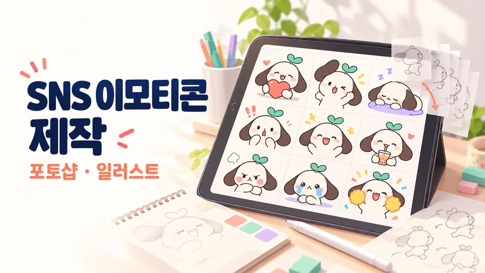 SNS 이모티콘 제작 (포토샵, 일러스트)
