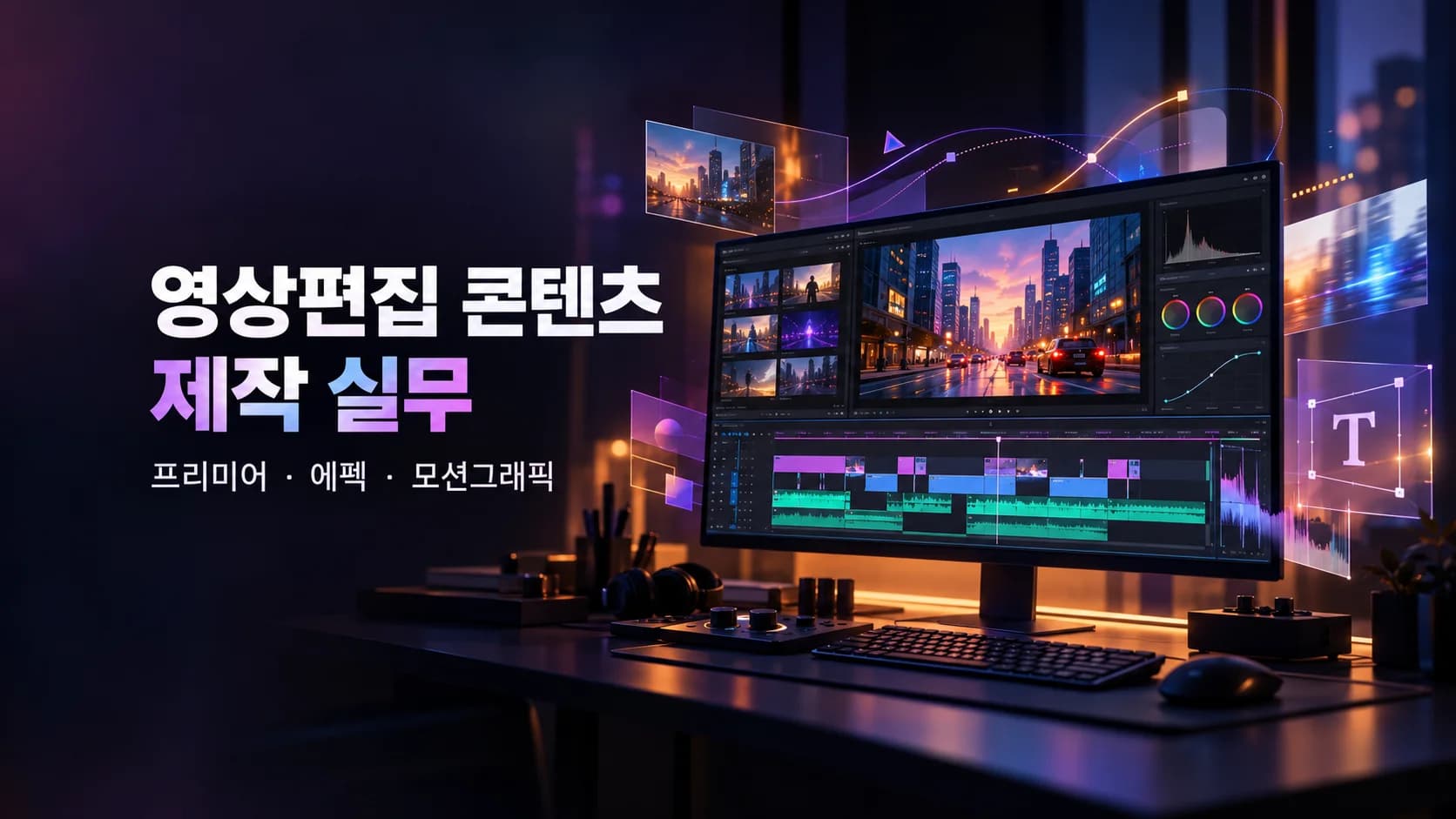 영상편집 콘텐츠 제작 실무(유튜브, SNS, 프리미어, 에펙)